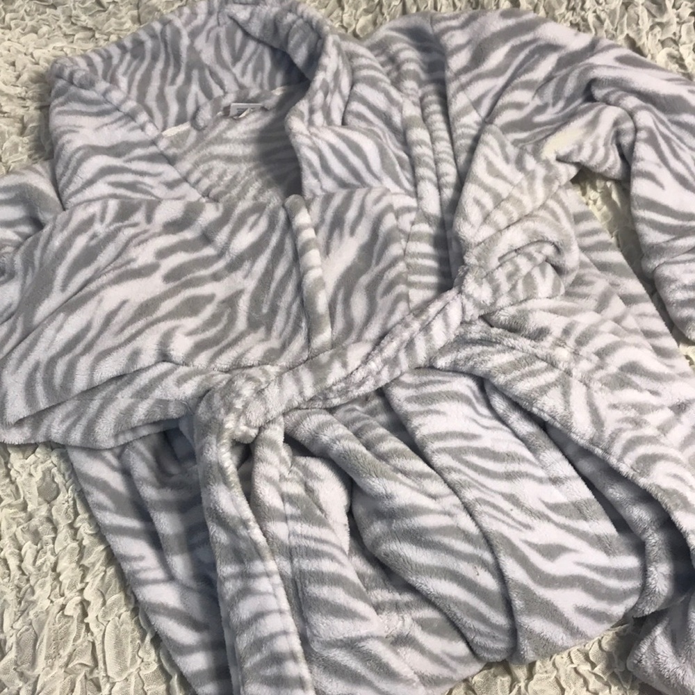 Zebra plush robe